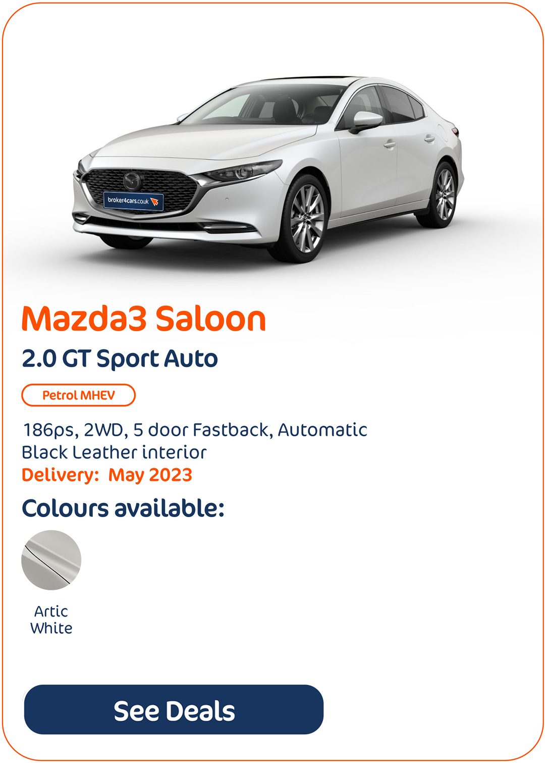 Mazda3 Saloon 2.0 GT Sport Auto - Click to Enquire